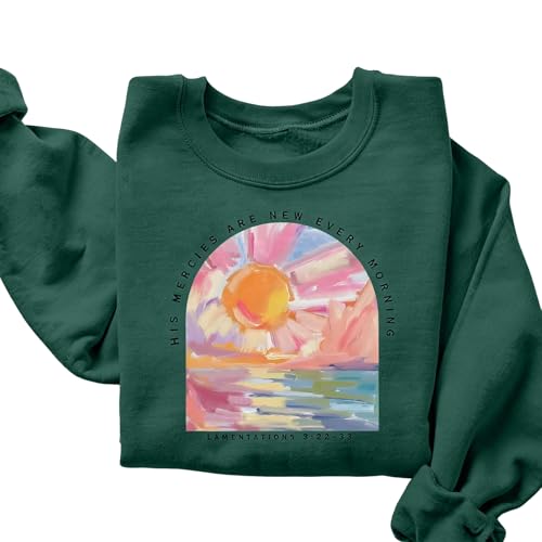 Christian Sweatshirts for Women Jesus Religious Faith Tops - color: Green, size: Medium
