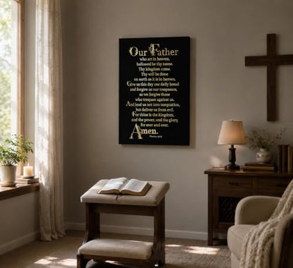 KecKoth Our Father Canvas Wall Art 16x24Inch - size: 24"L x 16"W