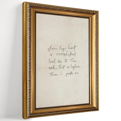 Christian Bible Verse Psalm 61:2 Wall Art Inspirational Quote Wall Decor - color: Scripture Quote, size: 16"L x 12"W