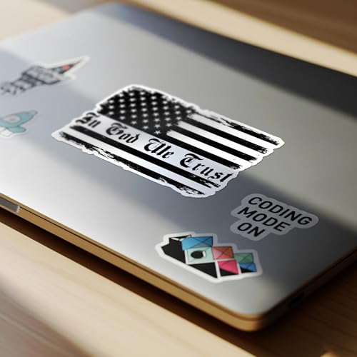 (3Pcs - 3") in God We Trust Sticker, American Flag Christian Faith Decal Religious Bible Verse Waterproof Die-Cut Vinyl Sticker for Laptop, Water Bottle, Hard Hat Gift for Him Men Father 3 Inches - size: 3 Inches