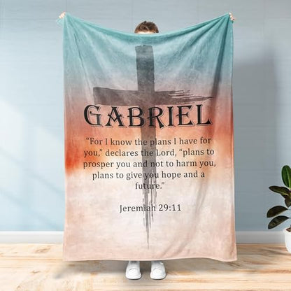 Personalized Baby Blanket Boy, Personalized Christian Blanket for Men, Custom Name Christian Art Gift, Unique Gifts, Baby Shower Christian Blanket, Idea, Personalized Baby Blanket - color: #Ver11