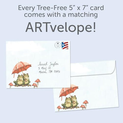 Tree-Free Greetings - Support & Encouragement Card - Artful Designs - 1 Greeting Card + Matching Envelope - Made in USA - 100% Recycled Paper - 5" x 7" - Brighter Frog (GO69872) - color: Brighter Frog