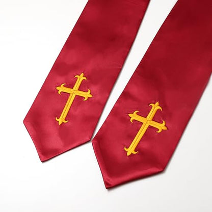 Clergy Stole & Choir Stole with Embroidered 60/72" - color: Maroon, size: 72 inch