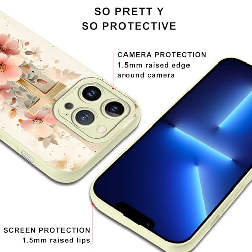 2 Pack Christian Jesus Cross Phone Case for iPhone 13 Pro Case Flower Pattern Shockproof Soft Protective for Women Men Phone Cover Funda for iPhone 13 Pro 6.1 Inch - color: Cross, size: for iPhone 13 Pro