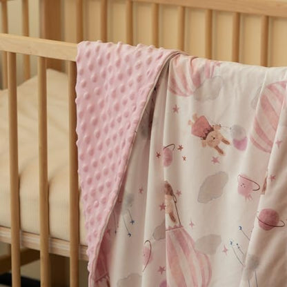 Fleece Baby Blankets for Girls & Boys, Infant Toddler Blanket - color: Pink Balloon Rabbit