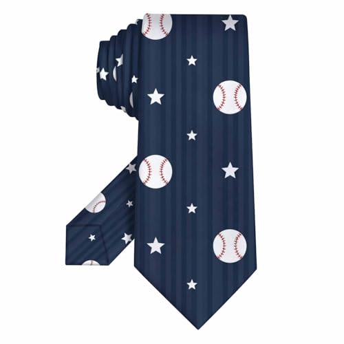 Neckties for Men Silver Star American Flag Men's Ties for Church Worship Wedding Formal - color: Baseball