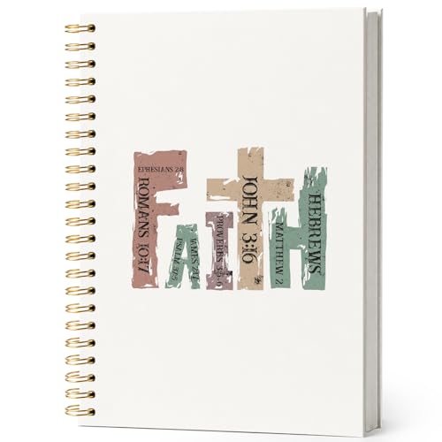 Christian Religious Journal Notebook for Women,Christian Faith Gifts for Women Teen Girls Daughter,Church Journal for Notes Taking,Inspirational Bible Hardcover Spiral Notebook 5.5x8.3 Inch - color: FAITH
