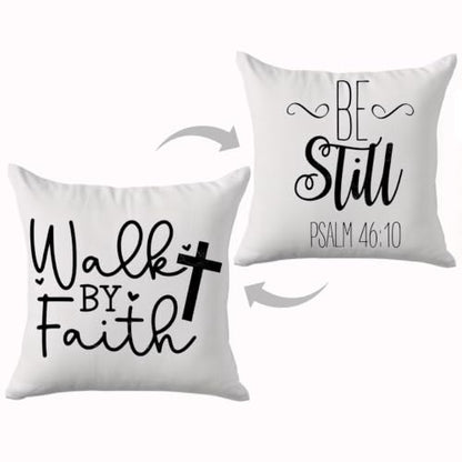Inspirational Christian Gifts Throw Pillow Covers Bible Pillow Covers 18x18 - color: Faith01