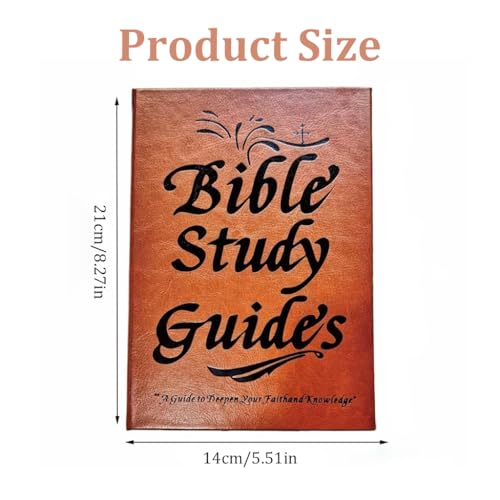 Bible Study Guide , 66 Page Bible Study Journal , PU Leather Notebook | Scripture Summaries & Daily Reflections, Beginner Friendly Spiritual Workbook, Ideal Christian Bible Gift for Women Men Elders Teens (Brown)