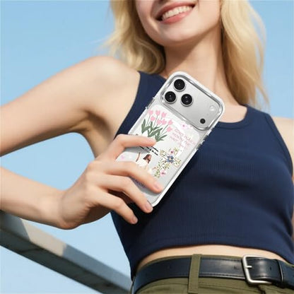 for iPhone 17 Pro/iPhone 18 Pro Case [Compatible with Magsafe],Girls Women Clear Magnetic Case Silicone Shockproof Protective Cover with Pattern Bible Jesus Flowers - color: Bible Jesus Flowers, size: iPhone 17 Pro/iPhone 18 Pro