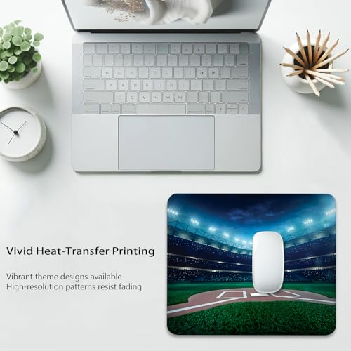 Professional Baseball Field at Night Mouse Pad, Stadium League Desk Mat - color: Baseball Field