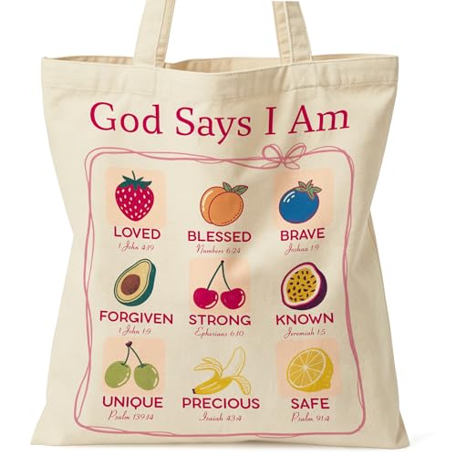 Christian Bible Tote Bag for Women Shopping Work Church with Inner Pocket - color: Beige 05