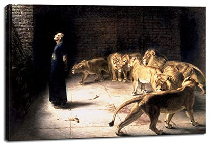 Canvas Print Wall Art - Daniel's Answer to The King, 1890 by Briton Riviere - 18x12 inches - color: Daniel's Answer to the King, size: 18"L x 12"W