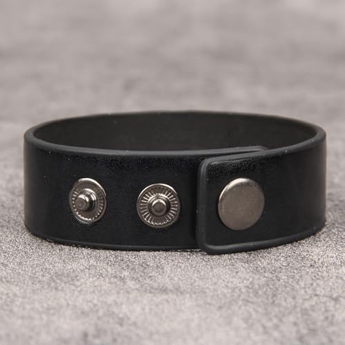 GelConnie Leather Cuff Bracelet Punk Braided Bracelets Rock Leather Wristbands Faux Mens Leather Bracelet Gothic Viking Bangle Adjustable Wrap Bracelet for Women,Men - color: Black Engraved Leather Bracelet