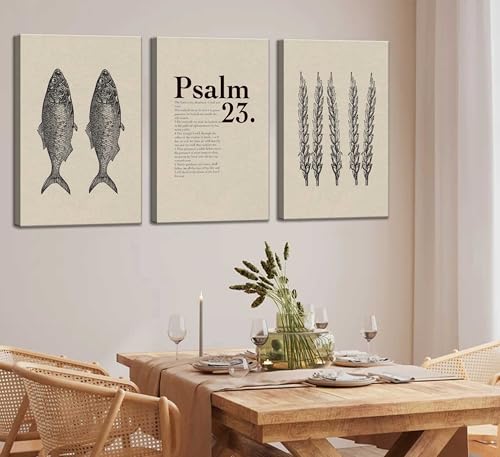 Suvinor 3 Pcs Jesus Feeds The 5000 Canvas Wall Art 12x16in - color: Canvas, size: 16L" x 12W"