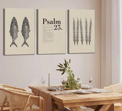 Suvinor 3 Pcs Jesus Feeds The 5000 Canvas Wall Art 12x16in - color: Canvas, size: 16L" x 12W"