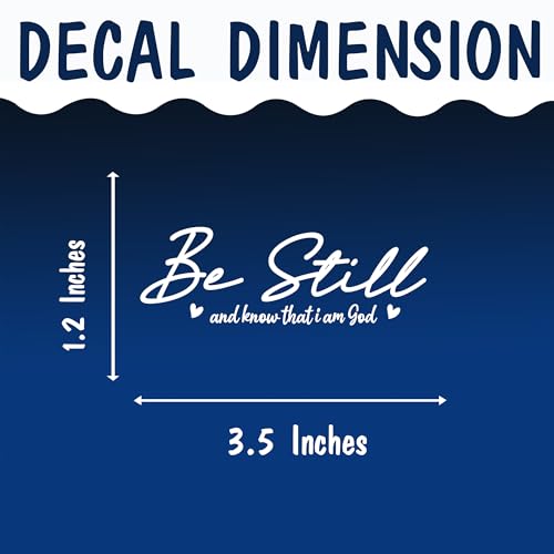 Set 2 Pcs Be Still and Know That I am God Rearview Mirror Decal Funny Christian Bible Verse Sticker Water Bottle Window Vinyl Waterproof 3,5x1,2 inch Car Decals for Friend Coworker Dad Mom - color: Be Still and Know That I Am God