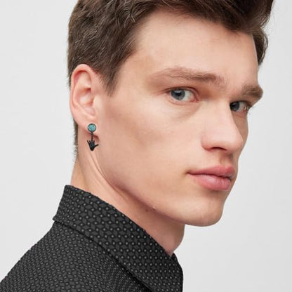 Black Dangle Drop Earrings 925 Sterling Silver Turquoise Earrings Jewelry Gifts for Women Men - style: Skeleton Hand