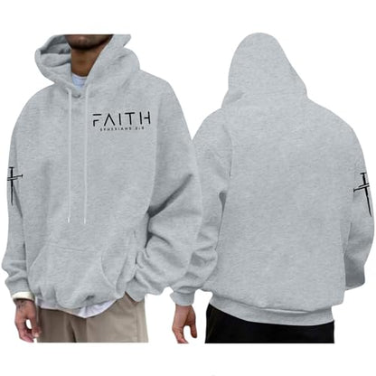 Christian Hoodies for Men Bible Religious Sweatshirts Jesus Hoodie - color: Light Grey02, size: X-Large