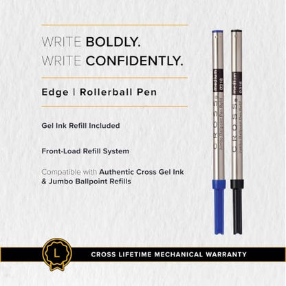 Cross Edge Nitro Blue Gel Rollerball Pen, Medium Point, Black Ink - color: Nitro Blue