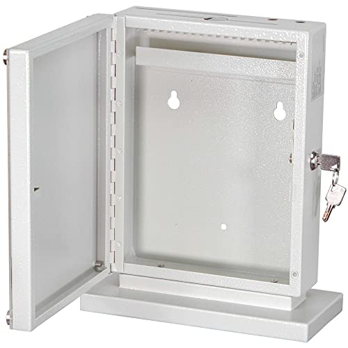 POCHAR Large Metal Suggestion Box With Slot and Lock, Safe Lock Tip Jar - color: White