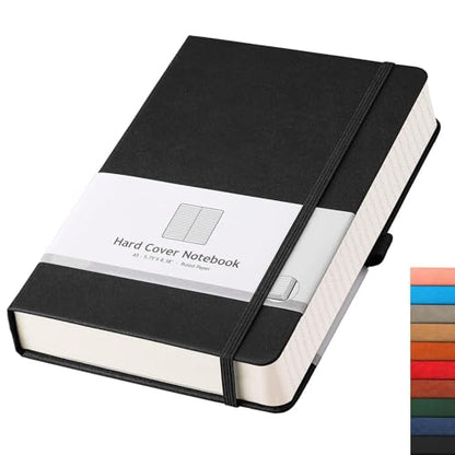 AHGXG Lined Journal Notebook, 320 Numbered Pages, A5 (5.75'' X 8.38'') - color: Black, size: A5