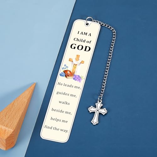 Bookmark Baptism Gift for Teenage Boys Girls Christian Bookmarks for Women Men, First Communion Gifts for Him Her, Confirmation Gifts for Son Daughter Catholic Religious Bible Easter Basket Stuffer