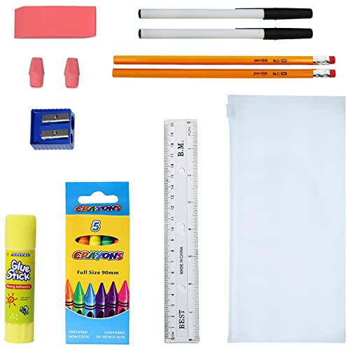 12 Pack 17" Bulk Backpacks with 16 Piece School Supply Kit, 12 Colors - color: 2 Tone, size: 16 Piece SS Kit