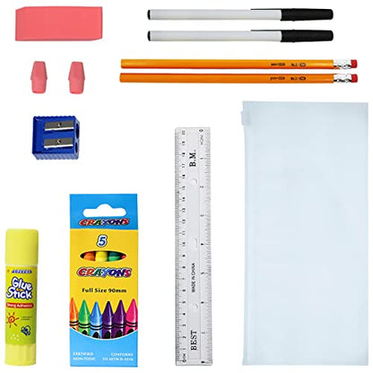 12 Pack 17" Bulk Backpacks with 16 Piece School Supply Kit, 12 Colors - color: 2 Tone, size: 16 Piece SS Kit