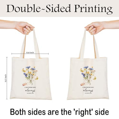 Christian Canvas Tote Bag for Women, Inspirational Faith Shoulder Bag - color: Bible 02