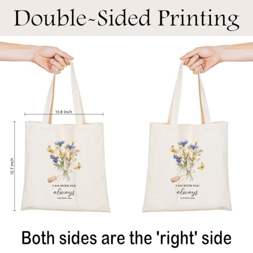 Christian Canvas Tote Bag for Women, Inspirational Faith Shoulder Bag - color: Bible 02