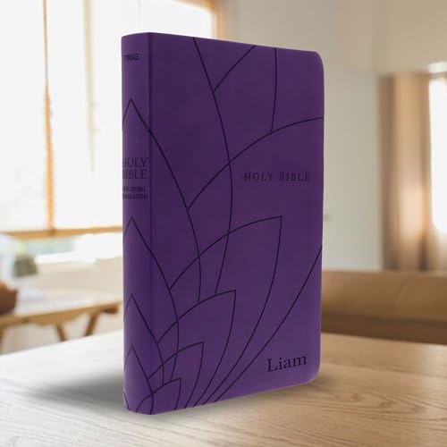 Personalized NLT Small Print Bible for Women, Name Engraved, Standard Size - color: Purple