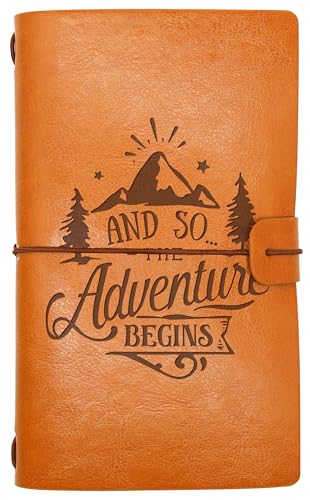 And So the Adventure Begins-Travel Memory Journal-Congra Retirement Promotion Wedding Graduation Gift-World Traveler Camper Keepsake-Adventure Awaits Refillable Photo Diary Travel Record Notebook - style: Style44-and so the adventure begins-tree