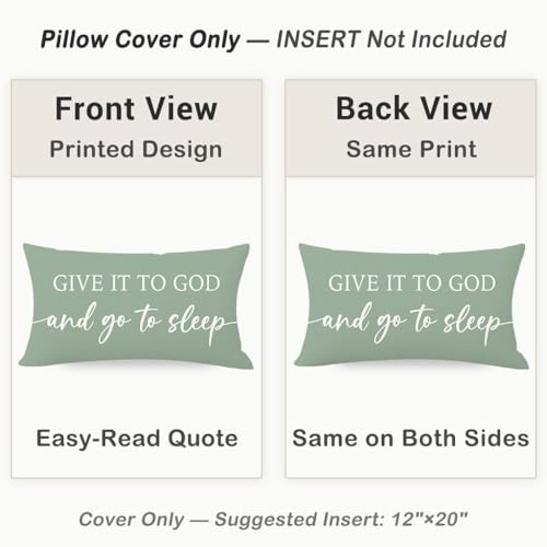 Decorative Throw Pillow Covers 12x20 Inch Set of 2 – Deep Sage - color: Deep Sage