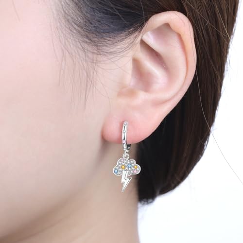 925 Sterling Silver Drop & Dangle Earrings for Women,Butterfly Dragonfly and Bee|Flower and leaf Earrings, Suitable for Sensitive Ears Fashion Jewelry Gift- Hypoallergenic Earrings - color: Rainbow