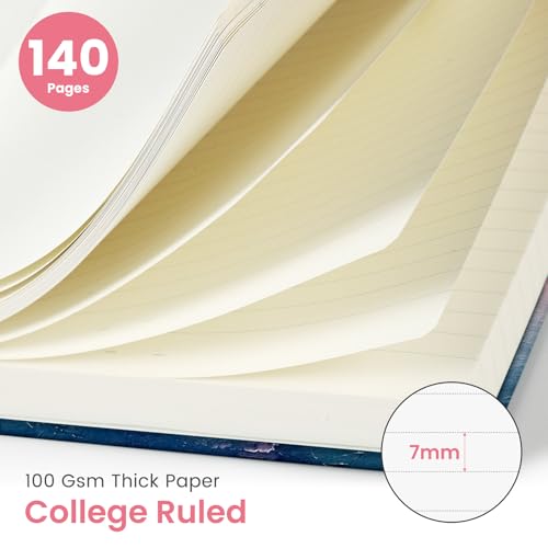 Taja Lined Spiral Journal for Women, A5 Cute Hardcover Notebook for Work - color: A-Sunset
