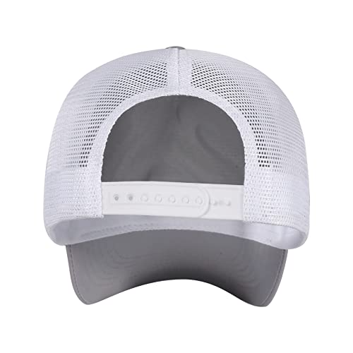 Baseball Cap, American Flag Trucker Hat for Men Women, Breathable Adjustable Fit Outdoor Mesh Snapback Hats - color: Gray/Us Flag