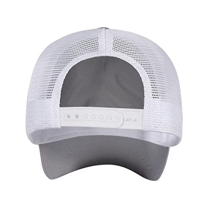 Baseball Cap, American Flag Trucker Hat for Men Women, Breathable Adjustable Fit Outdoor Mesh Snapback Hats - color: Gray/Us Flag