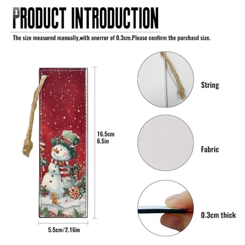 Bookmarks for Adults Personalized Bookmark Christmas Snowman Scarf Bookmark for Book Lovers Bookmarks for Reading Lovers - color: Christmas Snowman Scarf