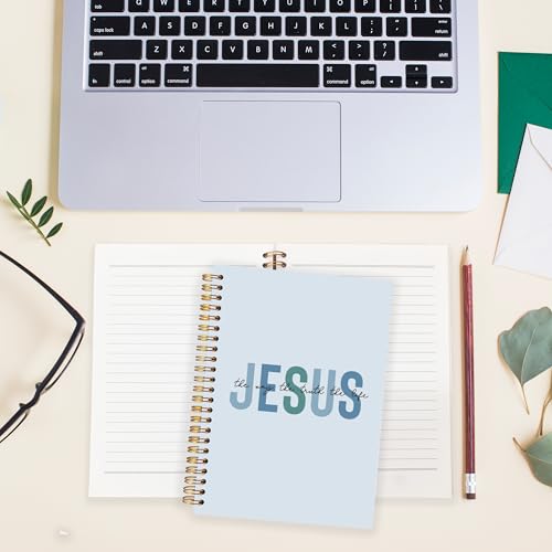 Boho Christian Notebook Journal, Christian Gifts for Women, Bible Notebooks for Note Taking, Bible Journaling Notebook, Jesus the Way the Truth the Life Hardcover Spiral Notebook 5.5x8.3 blue - color: white Bible-monotonous jesus blue