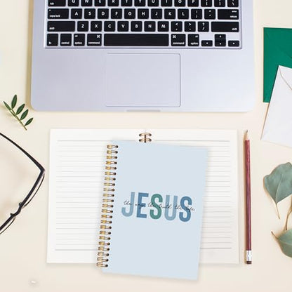 Boho Christian Notebook Journal, Christian Gifts for Women, Bible Notebooks for Note Taking, Bible Journaling Notebook, Jesus the Way the Truth the Life Hardcover Spiral Notebook 5.5x8.3 blue - color: white Bible-monotonous jesus blue