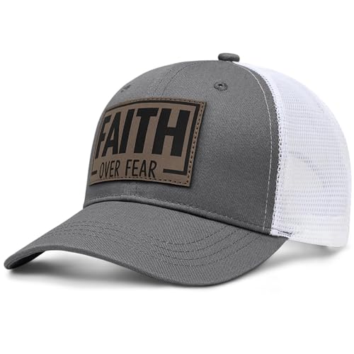 Christian Jesus Cross Hat - Faith Hats for Men Women - Religious Gifts for Thanksgiving Christmas - color: Faith Power/Carbon