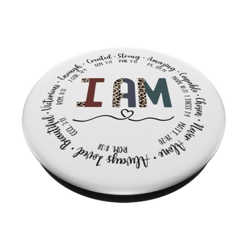 I am Circle Design Womens Positive Bible Verse Christian PopSockets Adhesive PopGrip - style: Adhesive PopGrip