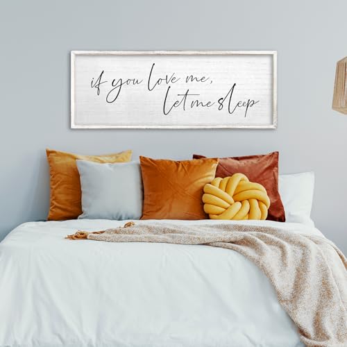 TQianJiang If You Love Me Let Me Sleep Sign 40"×15", White - color: If You Love Me Let Me Sleep (White), size: 40"L x 15"W