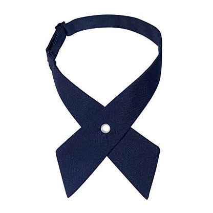 Adjustable Criss Cross Bow Tie School Uniform Pre Tied Bowtie Necktie Women Uniform Tie Cosplay Costume Accessory - color: 01, Navy Blue