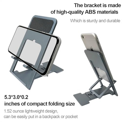 POQOD Ultrathin Cell Phone Stand for Desk, Fully Foldable Phone Holder for Desk Compatible with iPhone 16 15 14 13 12 11, Nintendo Switch, All Phones, (Grey) - color: Grey-Ultrathin