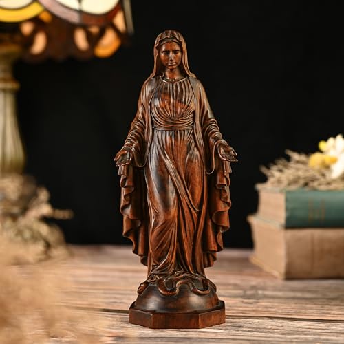 BGCOPPER Wooden Virgin Mary Statue Catholic Mother Mary Figure - 8.6 Inch - color: Virgin Mary, size: 8.6 Inch