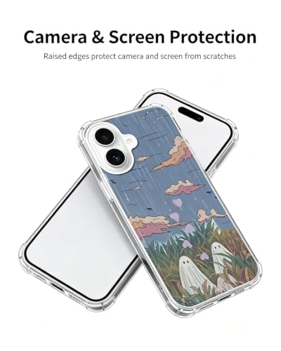Cute Halloween Ghosts Phone Case Compatible with iPhone 17, Spooky Autumn Vibes Phone Cover for iPhone 17 - color: Halloween Ghosts