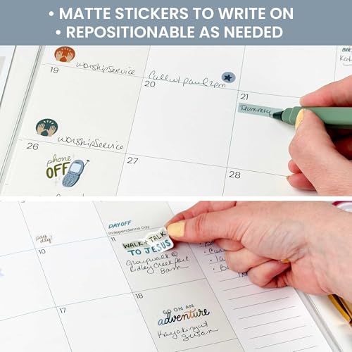 bloom daily planners x Cleerely Stated Rooted in Faith Sticker Pack - 8 Sheets /540 Stickers - Christian Planner Stickers for Journaling, Religious Encouragement, Bible Study, Prayer - Earth Tones - color: Earth Tones