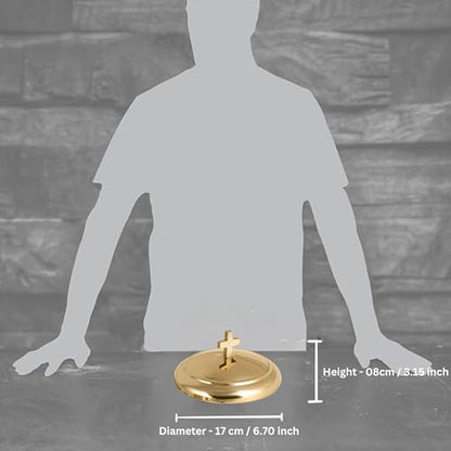 Communion Ware | Stainless Steel Gold Communion Bread Plate Cover | Holy Bread Plate Lid for Churches | Communions Supplies – Shiny Gold Finish - color: Shiny Gold